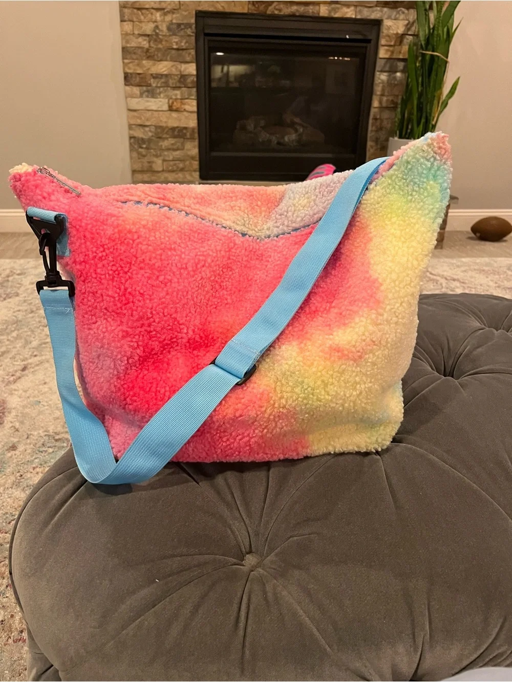 Iscream Rainbow Sherpa Overnight Duffel Bag & Cosmetic Bag